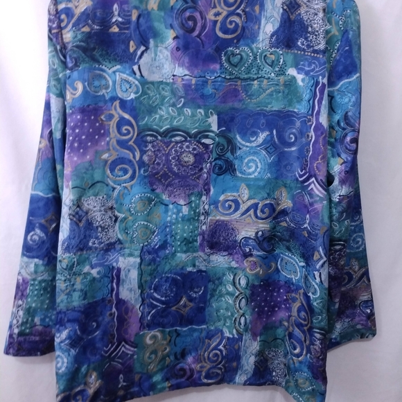 Pierre Lamonte Royal Blue/Purple multi Print Suit Jacket - Picture 7 of 10
